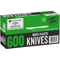 Member&#039;s Mark Food Service Heavyweight White Plastic Disposable Knives 600 Count