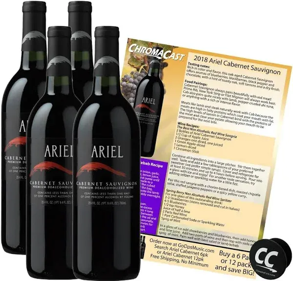 Ariel Cabernet Non-Alcoholic Red Wine Experience Bundle