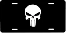 License Plates Online Punisher Skull On Black Photo License Plate