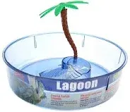 Lees Kidney Shaped Turtle Lagoon with Access Ramp, Feeding Bowl, and Palm Tree D