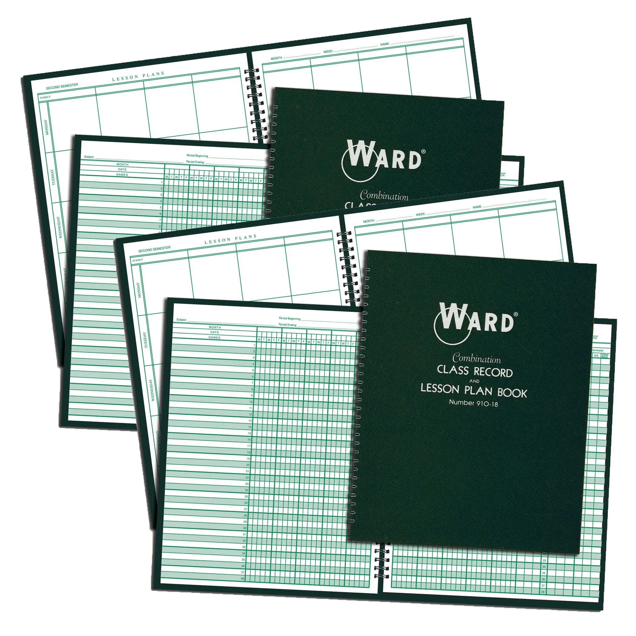 WARD Combination 9-10 Week Class Record + 8 Period Lesson Plan Book