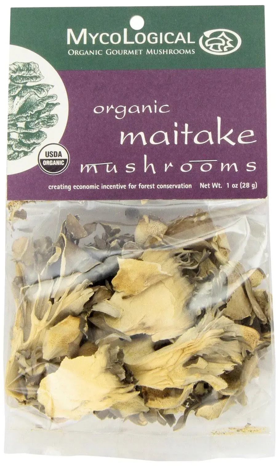 Mycological Dried Organic Maitake Mushrooms 1 OZ