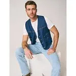 Wrangler Men’s Unlined Sleeveless Prewashed Denim Vest (74130PW)