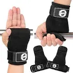 Weight Lifting Wrist Straps, Double Layer Leather Hand Grip Deadlift Black 