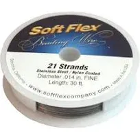 Soft Flex 21 Strand Beading Wire (0.14) Steel Tone 30ft