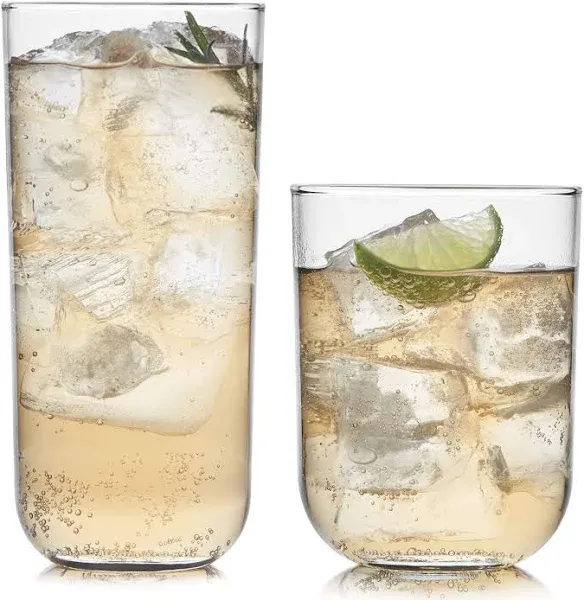 Polaris 16-Piece Tumbler and Rocks Glass Set, Axis - Birch Lane | Havenly