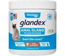 Glandex Feline Anal Gland Powder - Tuna Flavor 4oz New Exp 7/24