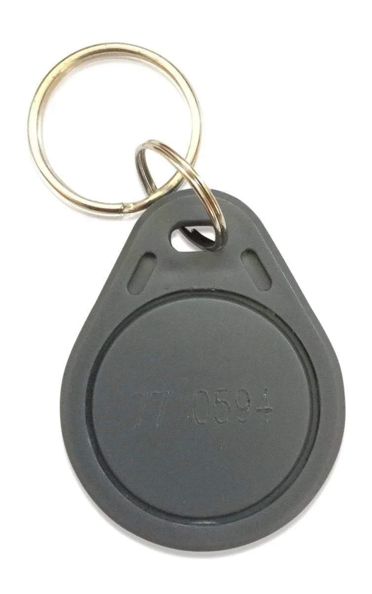 10 – 26 Bit H10301 125 KHz Proximity Thin Grey Fobs Wiegand T5577 chip. Compatible with 1386 1326 7610 1586 1391 and 1346. Works with Nearly All Access Control Systems. Free tech Support.