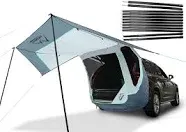 Poles Included SUV Tailgate Tent with Three Sides Awning Shade & Transmittance Mosquito Net