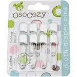 OsoCozy Diaper Pins - White Sturdy, Stainless Steel with Safe Locking Closures Use for