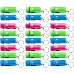 Mini Flashlight Keychain, 2 Inch - 24 Pack Assorted Colors, Green, Light Blue...