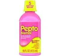 Pepto Bismol Liquid, Upset Stomach & Diarrhea Relief, Over-the-Counter Medicine, 2x16 Oz