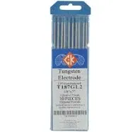 CK T187GL2 2% Lanthanated Tungsten Electrode 1/8" X 7", 10 pack