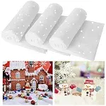 HANKRSSTOP 3 Pack Snow Blanket Roll- Fake Snow Blankets (8ftx3ft in Each) for Christmas Decorations,Artificial Snow Carpet Thick Soft and Fake Snow