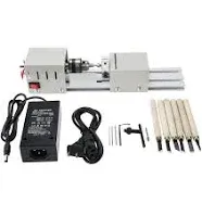 100W Mini Lathe Machine Beads Polishing Milling Rotary Tool 24V DC Lathe Mill...