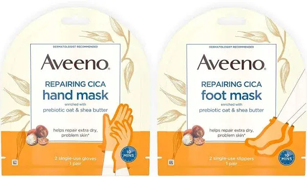 Aveeno Repairing Cica Hand Mask with Prebiotic Oat and Shea Butter