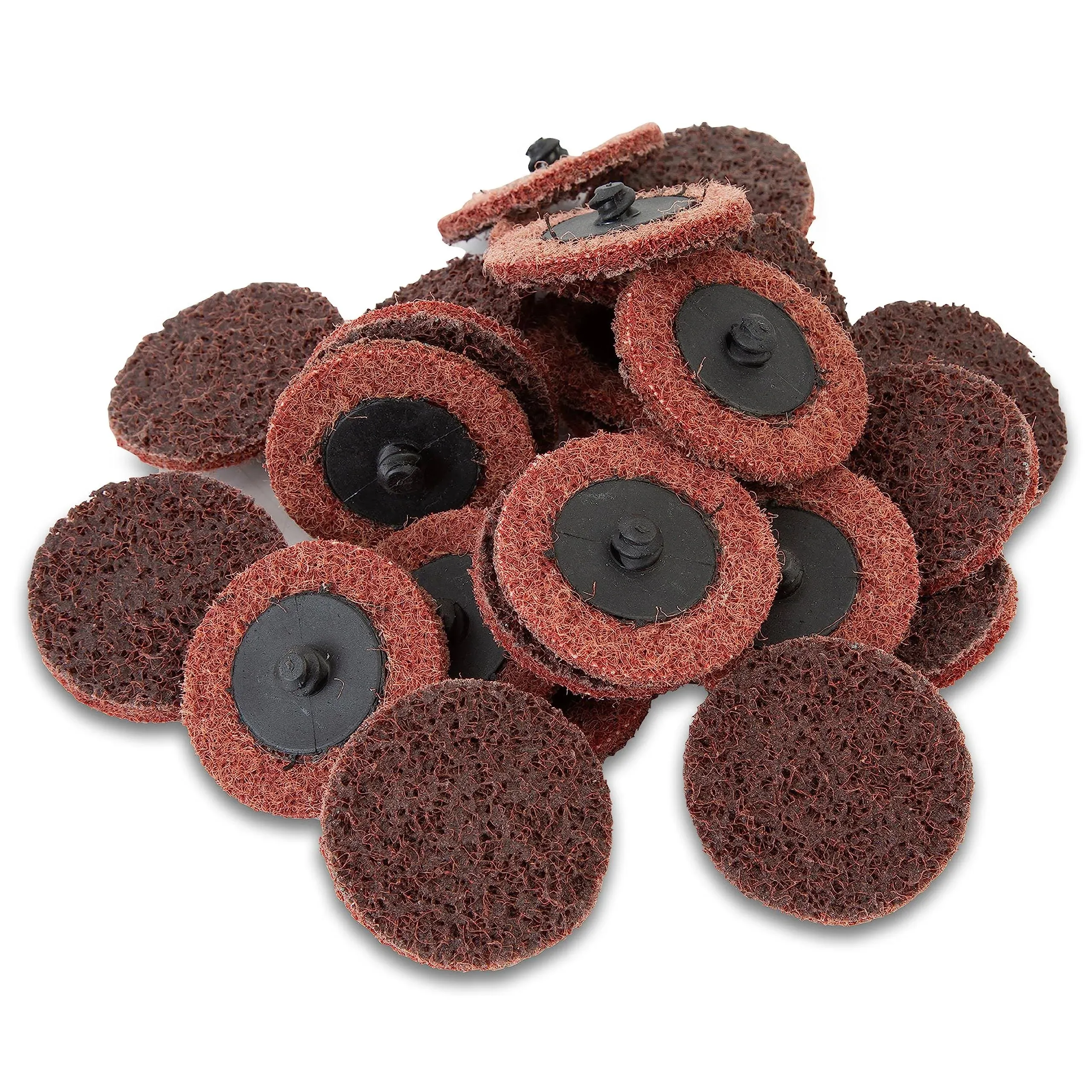 OEMTOOLS 22516 2” Twist Lock Surface Prep Discs, 25 Piece Set, Medium, Maroon Finishing Abrasive 2” Sanding Disc Surface Conditioning Tool Bundle, Sander, Rotary Tool, and Die Grinder Accessories