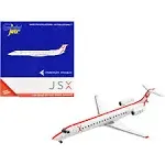 Embraer ERJ-145 Commercial Aircraft "JetSuiteX" White with Red Stripes 1/400 Diecast Model Airplane by GeminiJets