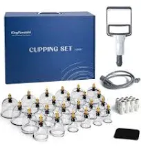 KingPavonini 24 Cups Cupping Therapy Set, Professional Chinese Cupping Set with Magnetics, Portable Vacuum Cupping for Cellulite