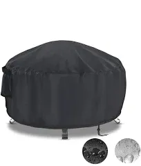 Round Fire Pit Cover - 40 Inch Waterproof Firepit Cover for Outdoor Patio Fir...