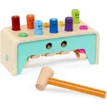 Battat - Wooden Hammer Toy for Kids, Toddlers - Pounding Bench with Pegs and Mallet - Colorful Developmental Toy - Pound & Count