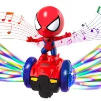 Musical Dancing Robot Toys for Kids 3-5 Years Old, Spiderman Toys for Boys 4-6 Years Old, Car Toys with Flashing Light and Music, Kids Toys for Aged 5-6