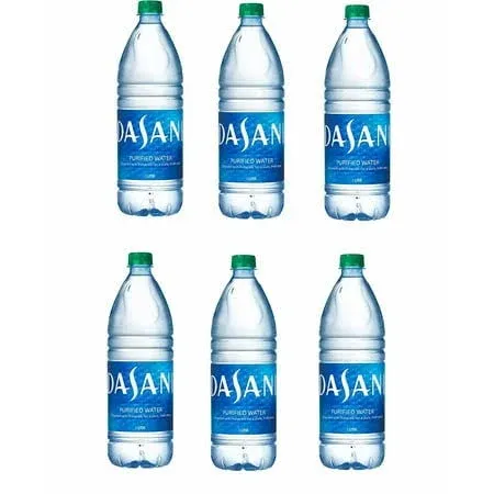 DASANI Water, Purified and Enhanced with Minerals, 33.8 fl Oz(1L) Pack of 6 Bottles