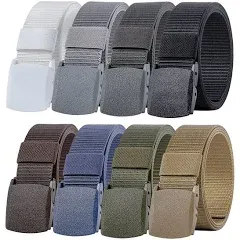 8 Pack Nylon Military Tactical Plastic Buckle Belt Webbing Canvas Outdoor Web Belt