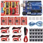 KeeYees Professional 3D Printer CNC Kit with E-Tutorial - CNC Shield Expansion Board V3.0 Board A4988 Stepper Motor Driver DC Power Cable Mechanical