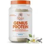 Whey Protein Powder for Lean Muscle Growth & Recovery - Dual Protein Blend Egg White Isolate, Vanilla, Genius Protein by The Genius Brand, Adult