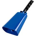 Cowbell with Handle - Cow Bell Noisemakers, Loud Call Bell for Cheers, Sports Games, Weddings, Farm, Blue, 4.75 x 11 x 2.375 Inches