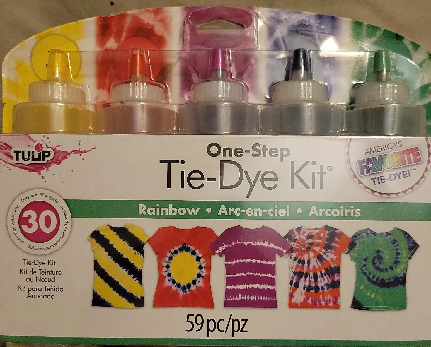 Tulip One-Step 5 Color Tie-Dye Kits Rainbow,1.62oz