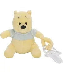 Disney Winnie The Pooh Yellow and Aqua Plush Buddy Pacifier Holder