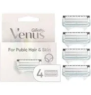 Gillette Venus Pubic Hair &amp; Skin Razor Blade Refill Cartridges 4ct