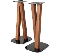 EXIMUS One Pair Fixed Height Universal Speaker Floor Stands - Oak - 600 Series