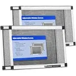 Expandable Window Screen(18" H x 25" - 49" W), 2 Pack Large Adjustable Window Screens - Durable Replacement Screen for Window