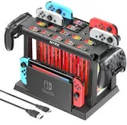 Switch Games Organizer Station with Controller Charger, Charging Dock for Ninten