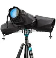 Professional Waterproof Camera Rain Cover Rain Coat for Canon, Nikon, Sony, Fujifilm, and More DSLR/Mirrorless Cameras with Lens