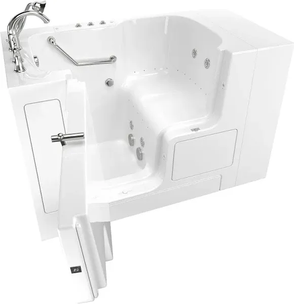 American Standard 3252OD.709.CLW-PC Gelcoat Value Whirlpool and Air Spa 32"x52" Left Side Outward Door Walk-In Bathtub in White