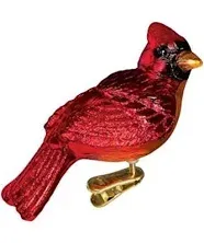 Resting Cardinal Glass Ornament with Box 18041 New - Christmas Ornament