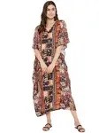 Oussum Dressbarn Beach Wear Polyester Maxi Kaftan - Plus | Black