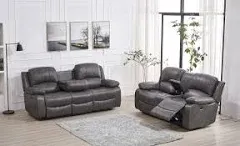 Betsy Furniture Power Reclining Bonded Leather Living Room Set