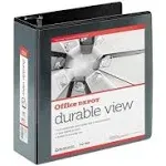 Office Depot Black Durable View D-Ring Binder with 4 inch Rings