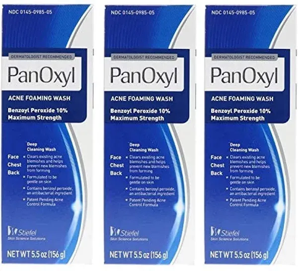 PanOxyl 10% Acne Foaming Wash 5.5 Ounce ( Value Pack of 2)