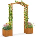 Garden Arbor with Planter-Natural | Costway