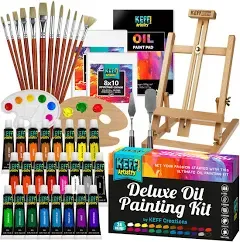 KEFF Oil Paint Set 24 Colors for Adults &amp; Kids - Artist Supplies Kit