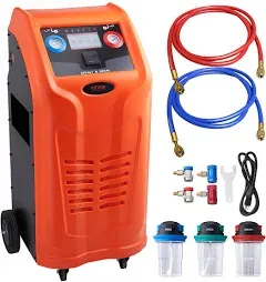 VEVOR Fully Automatic Refrigerant Recovery Machine Dual Cylinder AC Recovery Machine Kit Built in Compressor/Electronic Scale/Filter/Recovery Tank