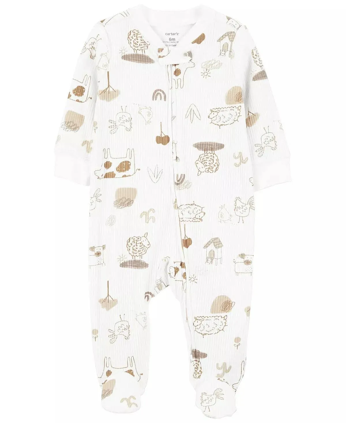 Carter's Baby Animals Zip Up Cotton Sleep and Play