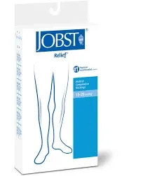 JOBST Relief 15-20mmHg Compression Stockings Knee High, Closed Toe, Beige, Small