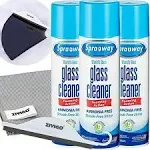 Sprayway-Glass Cleaner, Foam Action, 19 Fl Oz, (3 Pack) - Bundle with 1 Microfib